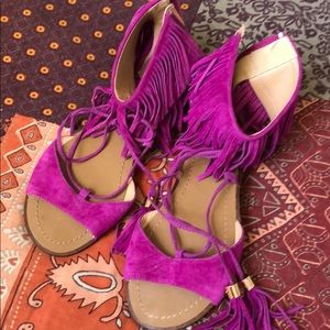 Topshop fringe sandals size 36